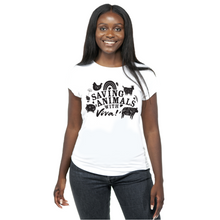 Saving Animals With Viva! Women’s Jersey Tee – White Viva! Shop