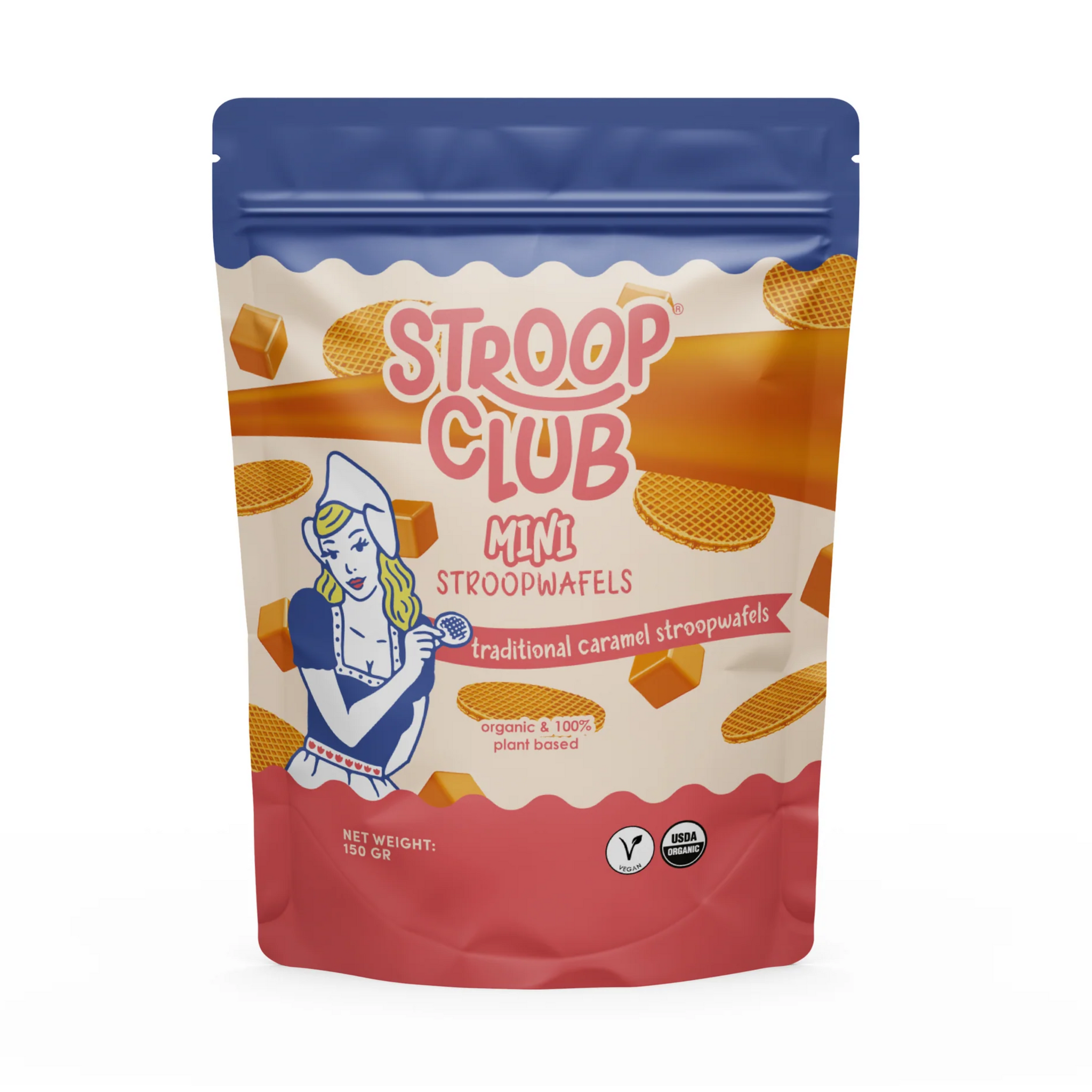 Stroop Club Mini Organic Traditional Caramel Stroopwafel Bites Pouch 1 ...
