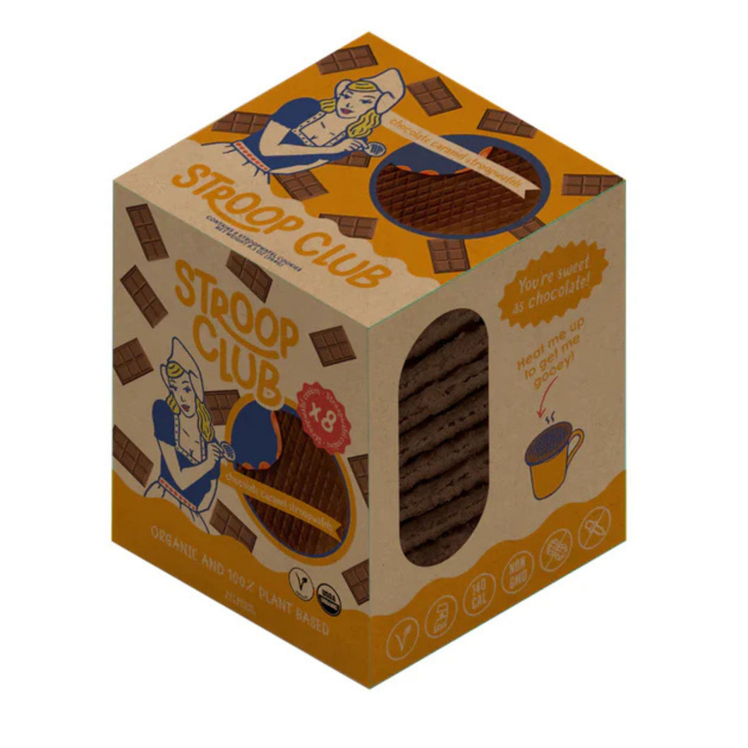 Stroop Club Vegan Organic Chocolate Caramel Stroopwafel 8 Pack 264g