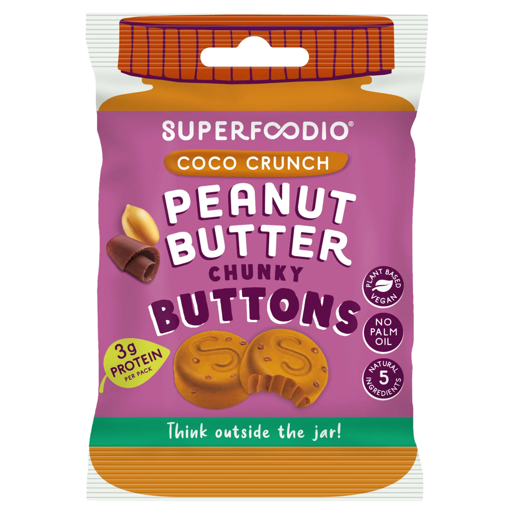 Superfoodio Coco Crunch Peanut Butter Buttons 20g