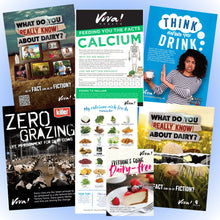 A Collection of Viva! Resources promoting Dairy-Free choices, Cow Welfare and health information about calcium