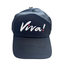 Viva! Logo Embroidered 5 Panel Cap Black Cotton Baseball Hat