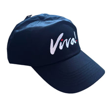 Viva! Logo Embroidered 5 Panel Cap Black Cotton Baseball Hat