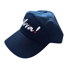Viva! Logo Embroidered 5 Panel Cap Black Cotton Baseball Hat