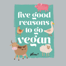 Five Good Reasons To Go Vegan Classic Unisex Sweatshirt - Melange Grey Viva! Shop