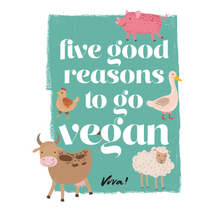 Five Good Reasons To Go Vegan Unisex Classic Jersey Tee - White Viva! Shop