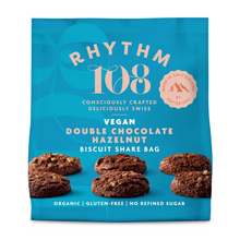 Rhythm 108 Organic Double Chocolate Hazelnut Tea Biscuits Sharing Bag 135g Viva! Shop