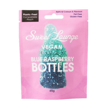 Sweet Lounge Vegan Fizzy Blue Raspberry Bottles Pouch 65g Viva! Shop