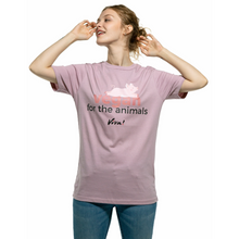 Vegan For The Animals Unisex / Men’s Classic Jersey Tee - Pig- Purple Rose Viva! Shop