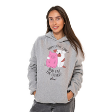 Why Love One? And Eat The Other? Unisex Pullover Hoody - Melange Grey Viva! Shop